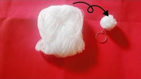 Make CUTE Pom Pom Heart Keychain from WOOL in Minutes!#art #ytviralvideo