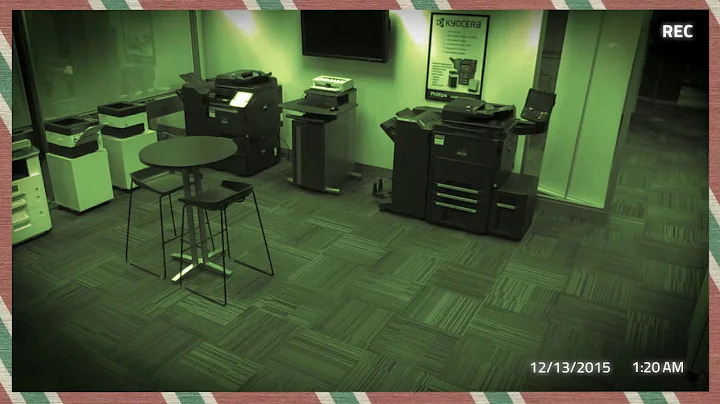 Security footage: Elf caught at night in the office.