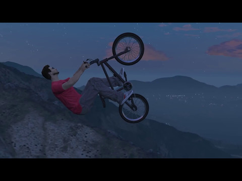 Видео: GTA 5 ТРЮКИ   КАК НАУЧИТЬСЯ ЛЕТАТЬ НА ВЕЛОСИПЕДЕ BMX В ГТА 5   ОБУЧЕНИЕ ГЛАЙДУ