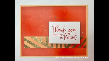 Heat Embossing with Layered Stripes background stamp