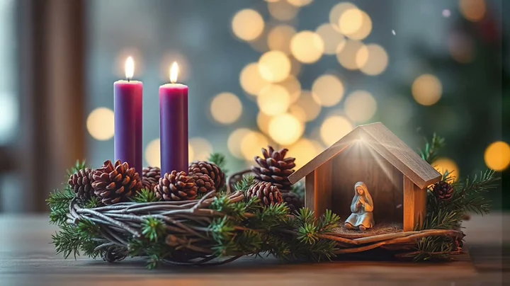 💜 PEACE 💜Advent Wreath Cozy Ambience Week Two- Waiting for Christmas Background Screensaver Vibes