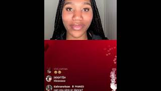 Tiahranelson Instagram Live - Girl sings M to the B in cursive