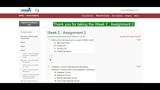 Cloud Computing | NPTEL | Week 2 | assignment solution 2 | 2021