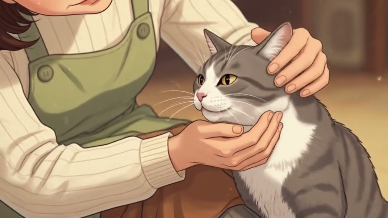 Ghibli ASMR Relaxing | Quiet Night in a Cozy Kitchen | CAT, Rice & Vegetables |