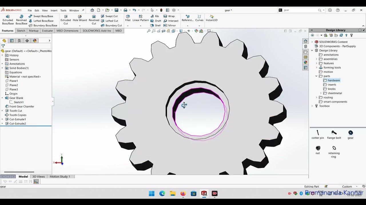 Easy Method to Make gear in SolidWorks YouTube