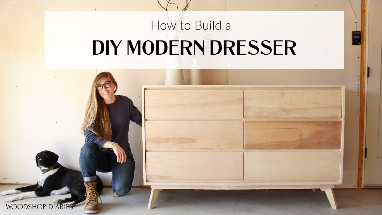 How to Build a Mid-Century Modern Dresser–FROM 2x4s and PLYWOOD!