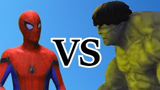 Superhero toys come to life. Hulk vs Spider-Man