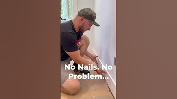The BEST Way to Install Baseboard Trim! No Nails! #diy #tools #construction
