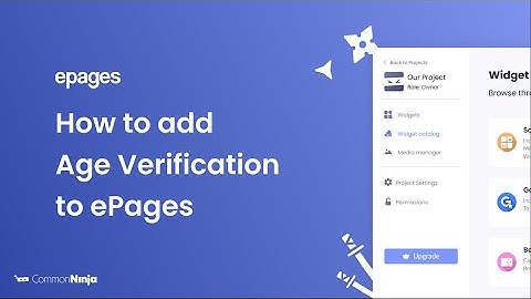 How to add an Age Verification to ePages