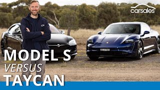 Tesla Model S P100D v Porsche Taycan Turbo 2021 Comparison @carsales.com.au screenshot 5