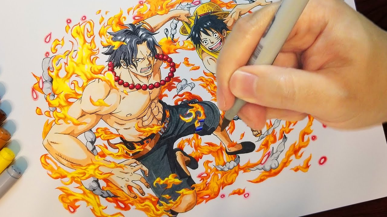 ルフィ エース 描いてみた ワンピース トレクル Drawing Luffy Ace Herotv アメブロver イラスト動画