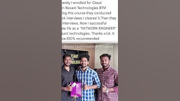 Besant Technologies BTM Student Placed Story | Cloud Computing Course in Bangalore