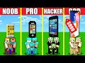 Minecraft Battle: IPHONE HOUSE BUILD CHALLENGE - NOOB vs PRO vs HACKER vs GOD / Animation 12 PHONE