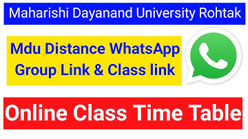 Mdu Distance Whatsapp Group Link | Mdu Distance Online Class Time Table | Distance Online Class Link