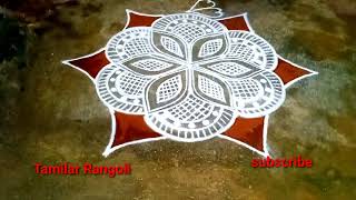 Aavani madham traditional special beautiful super easy 3 dots kolam/pandaga muggulu/Tamilar Rangoli