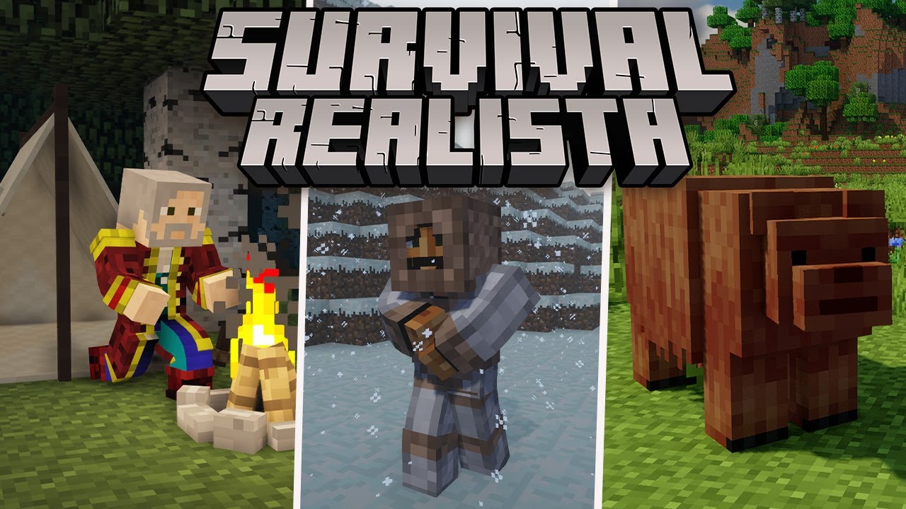 Minecraft: MOD PARA DEIXAR O JOGO REALISTA!! - CONTRA UM #1 (Realistic Mod)  