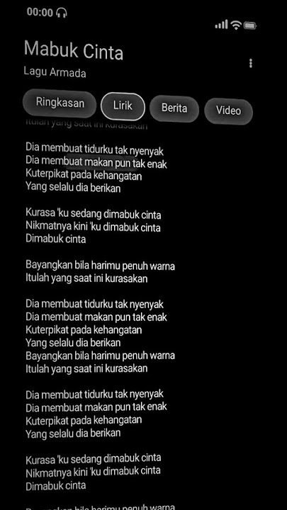 lirik lagu dari judul (MABUK CINTA) by : Velia