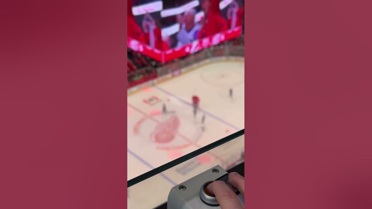 🏒Pressing the NEW ￼￼Detroit Red Wings goal horn button🏒￼￼ #redwings ￼#goalhorn
