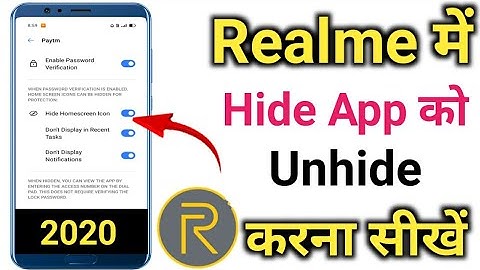 Realme me hide app ko unhide kaise kare / How to unhide aplication in realme