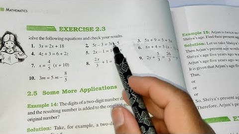 Linear Equation in One variable Ex 2.3 Chapter- 2 || Ncert Class 8th Maths Solutions