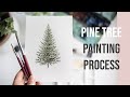 Paint a pine tree with me    watercolor