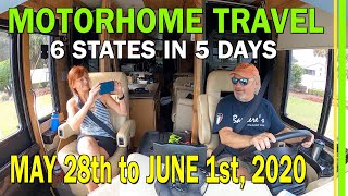 MOTORHOME TRAVEL | 6 STATES 5 DAYS | COVID PANDEMIC RV FUEL & REST STOPS | RV COVID  CAMPING | EP121