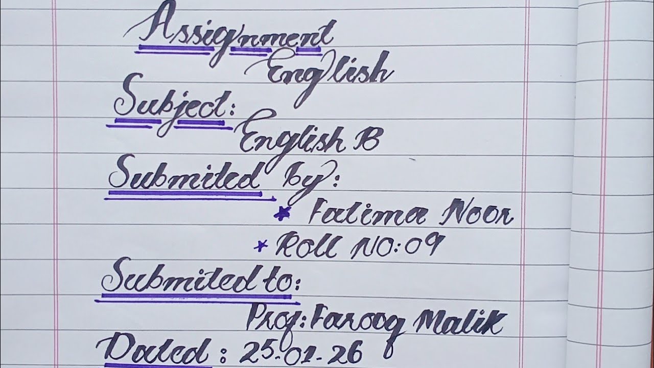 Assignment Handwriti