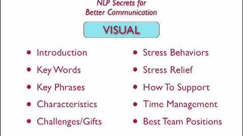 NLP Communication Styles - Video 2 - Visual