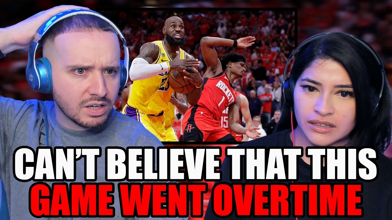 WATCHING OUR FIRST NBA PLAYOFF LAKERS VS ROCKETS GAME 3 (LEBRON GOING ...