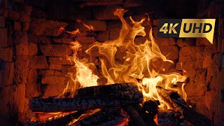Beautiful Fireplace Burning 4K 3 HOURS on TV & Crackling Fire Sounds for Relaxation, Sleep, Study