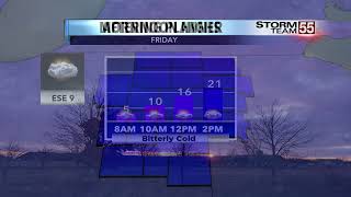 Frigid Friday morning; wintry mix poss. overnight