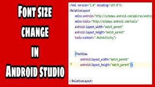 Font size change in android studio