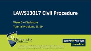 LAWS13017 Tutorial 6 Prob 18 19
