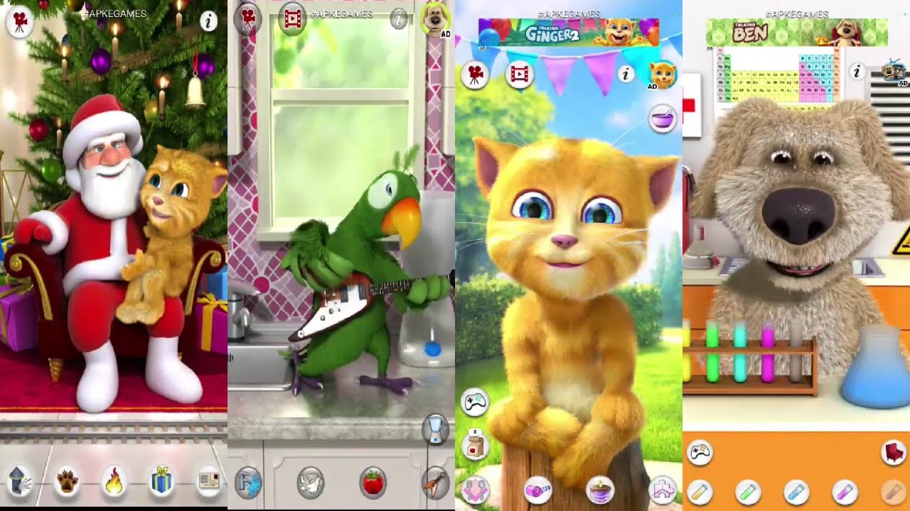 My Talking Ben vs Talking Pierre vs Talking Santa meet Ginger vs My Talking _HD