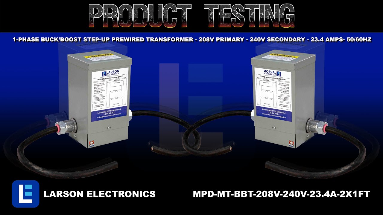 1-Phase Buck/Boost Step-Up Prewired Transformer - 208V Primary - 240V Secondary - 23.4 Amps- 50/60Hz