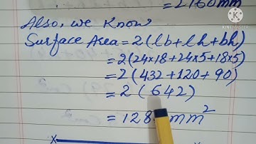 Maths (D1), Class 7th,Ch#14,Ex:14A,Q#4 (a,b). Topic: Volume and Surface Area of Cubes and Cuboids.