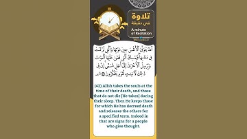 #تلاوة_في_دقيقة ( الله يتوفى الأنفس حين موتها ) تلاوة للقارئ ماجد الحازمي
