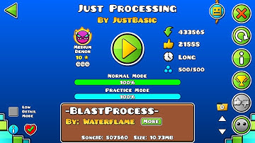 Geometry Dash Weekly Demon All Coins Just Processing by JustBasic (Medium Demon)