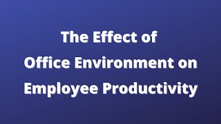 The Effect of Office Environment on Employee Productivity