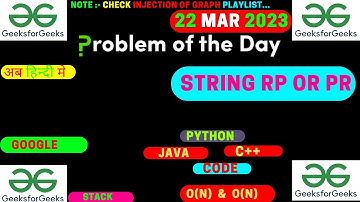 String rp or pr || String || Stack || Google || GFG POTD || JAVA || C++ || Code-Guru ||