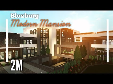 2m Modern Mega Mansion Speedbuild Bloxburg Roblox Youtube - roblox bloxburg modern mansion speed