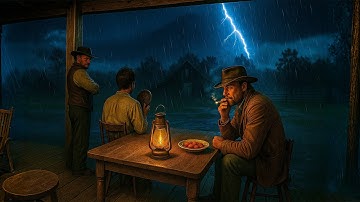 Stormy Night in Saint Denis – Arthur Shelter on the Porch | RDR2 ASMR Rain Sleep