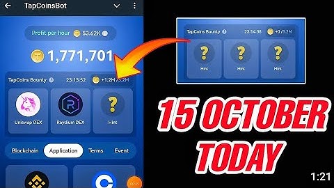 Tap Coin Daily Bounty 15 October | Tap Coin Daily Combo Today | topcoin Tap Coin Daily। sk shadi
