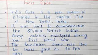 Write 10 lines on India Gate | Short Essay | English