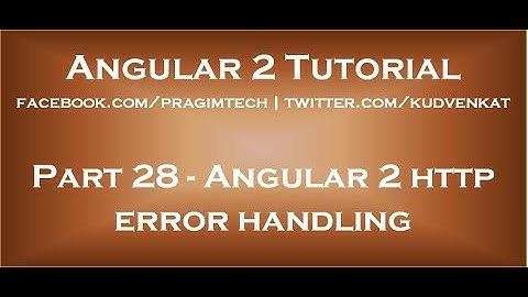 Angular 2 http-foutafhandeling