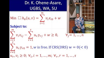 DEA 6 Mathematical basics, envelopment, multiplier formulations