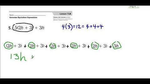 7.8 Generate Equivalent Expressions  (Go Math, Grade 6)