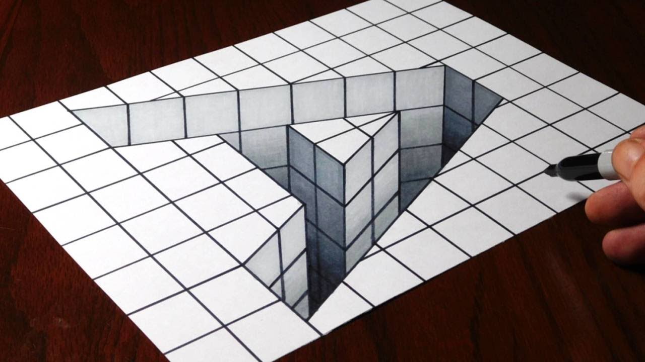 How to Draw an A Hole - 3D Trick Art Optical Illusion - YouTube