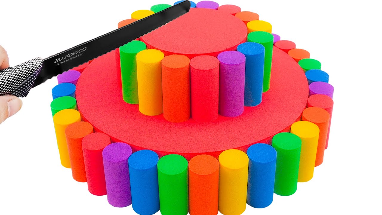 Satisfying Video | How To Make Kinetic Sand Rainbow Birthday Cake Cutting ASMR | Yo Yo Candy