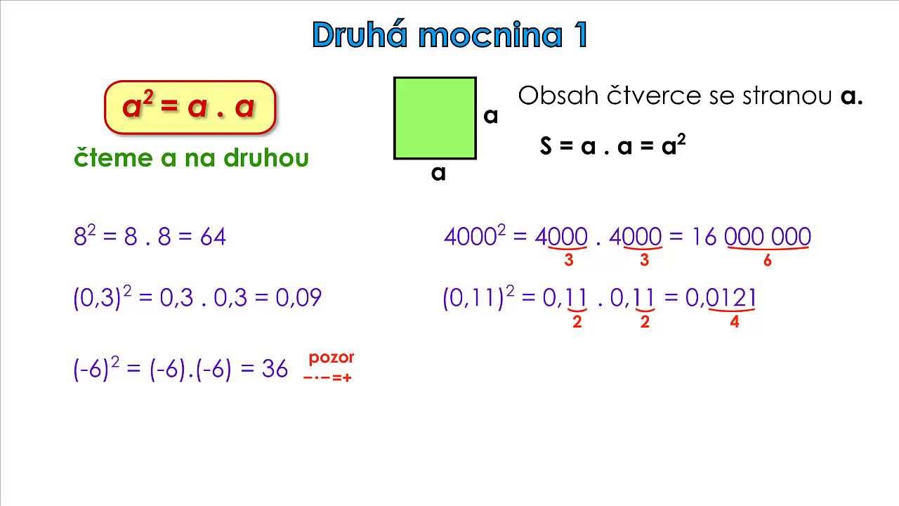 Jak se počítá druhá mocnina?